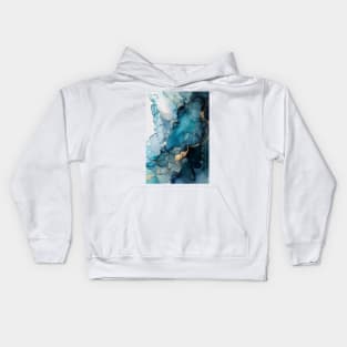 Aqua Splash - Abstract Alcohol Ink Art Kids Hoodie